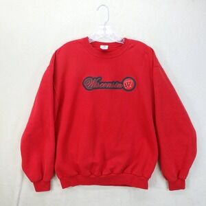 VTG University of Wisconsin Badgers Crewneck Sweatshirt Jerzees Sz Large Red